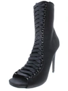 STEVE MADDEN FUEGO WOMENS SATIN LACE-UP BOOTIES