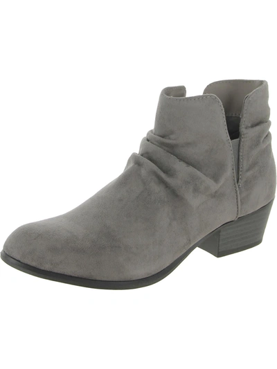 Esprit Tayla Womens Faux Suede Pull On Booties In Grey