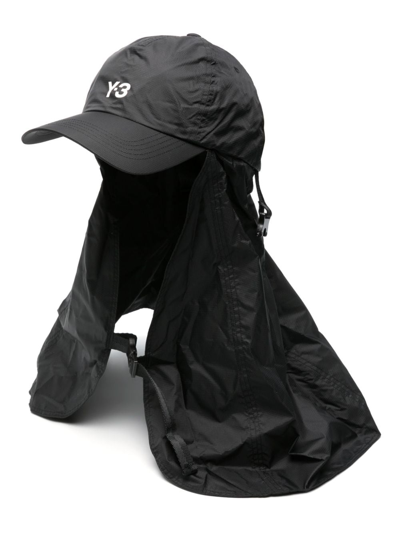 Y-3 Logo-embroidered Neck-flap Hat In Black