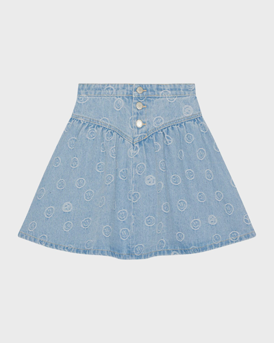 Molo Kids' Girl's Betsy Happy Face-printed Skirt In Happiness Light