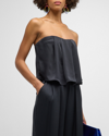 Ramy Brook Kennedi Strapless Pleated Top In Black