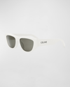 Celine Monochroms Acetate Cat-eye Sunglasses In Ivory Smoke