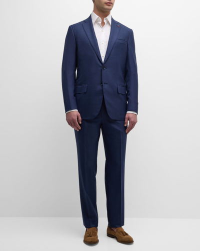 Isaia Men's Plaid Wool Suit In Medium Blue