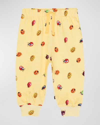 Molo Kid's Simeon Ladybug Printed Sweatpants In Coccinella