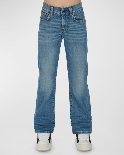 Amiri Kid's Stack Straight-leg Stretch Denim Jeans In Classic Indigo