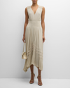 Ramy Brook Livia V-neck Midi Dress In Sandstone