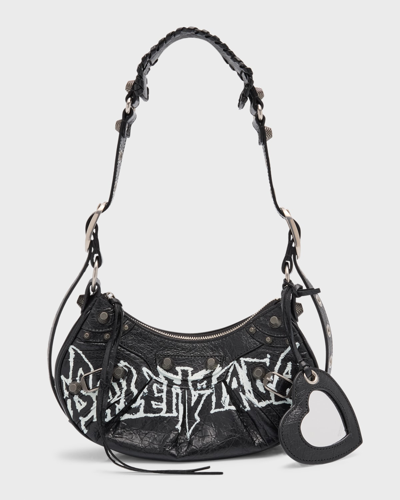 Balenciaga Extra-small Le Cagole Diy Metal Leather Shoulder Bag In Black