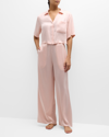 Lunya Washable Silk High-rise Pant Set In Frosted Rose