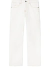 Off-white White Contrast-stitching Straight-leg Jeans In Vintage White