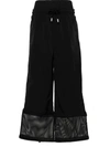 Off-white Wide Leg Nylon Crispy Pants With Removable Cuffs In Black