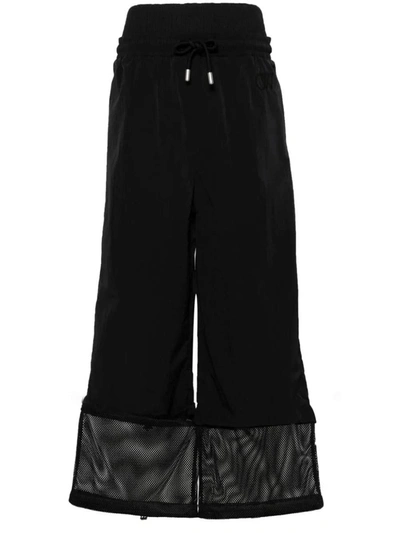 Off-white Wide Leg Nylon Crispy Pants With Removable Cuffs In Black