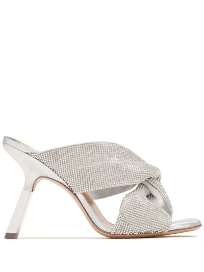 Sebastian Milano Sandals In Metal Silver