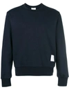 Thom Browne Tricolor Intarsia Design Cotton Sweatshirt In Blue