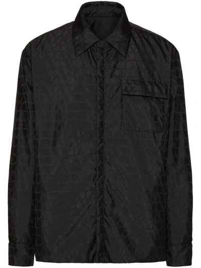 Valentino Reversible Iconographe Overshirt In Black  