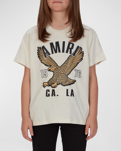 Amiri Kids' Eagle Graphic-print Cotton-jersey T-shirt 6-12 Years In Birch
