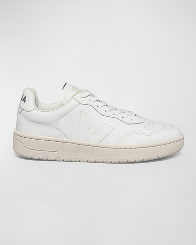 VEJA V-90 LOW-TOP LEATHER SNEAKERS