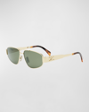 Celine Metal Frame Sunglasses With Adjustable Nose Pads In Sengldgrn