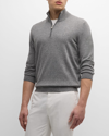 Brunello Cucinelli Men's Cashmere Quarter-zip Sweater In Dark Grey