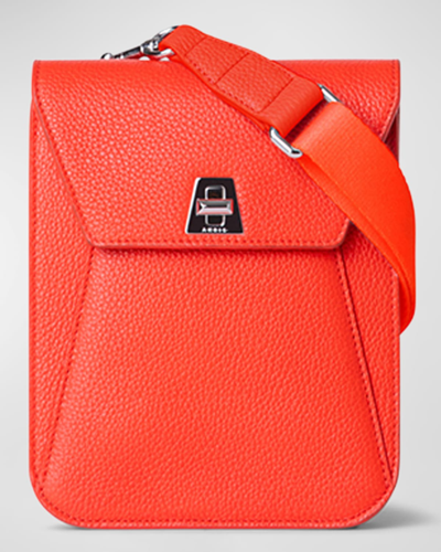Akris Anouk Mini Leather Messenger Bag In Tangerine