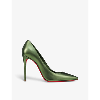 Christian Louboutin Womens Vertlaine Kate 100 Pointed-toe Leather Heeled Courts