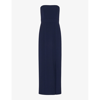 Whistles Womens Navy Gemma Strapless Stretch Recycled-polyester Maxi Dress In Navy