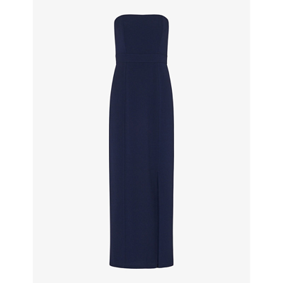 Whistles Womens Navy Gemma Strapless Stretch Recycled-polyester Maxi Dress