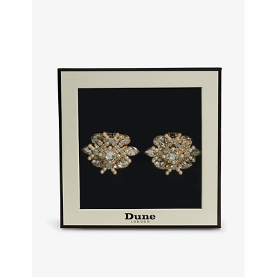 Dune Womens Gold-metallic Soulmates Bridal Crystal-embellished Metal Shoe Brooch