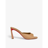 Christian Louboutin Condora Leather Red Sole Mule Sandals In Toffee
