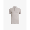 Allsaints Mens Chestnut Taupe Mode Wool Polo Shirt