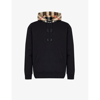 Burberry Samuel Sweatshirt With Check Hood In Black