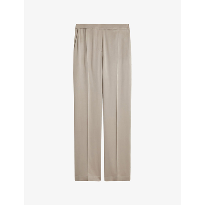 Joseph Womens Spark Tova Elasticated-waist Wide-leg Silk Trousers