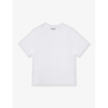 BURBERRY BURBERRY BOYS WHITE KIDS CEDAR EMBROIDERED COTTON-JERSEY T-SHIRT 4-14 YEARS