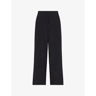 Whistles Womens Black Ezra Side-stripe High-rise Woven Trousers