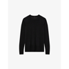 Joseph Womens Black Relaxed-fit Split-cuffs Merino Wool-blend Jumper In Black