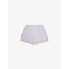 BURBERRY BURBERRY GIRLS MUTED LILAC KIDS NADINE LOGO-EMBROIDERED COTTON-BLEND SHORTS 6-14 YEARS