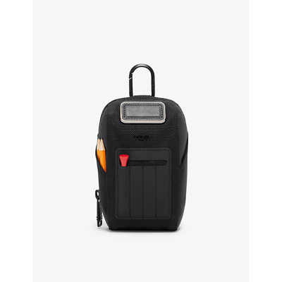 TUMI BLACK LOGO-PATCH NYLON GOLF POUCH