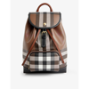 BURBERRY CHECK-PRINT MEDIUM COATED CANVAS BACKPACK