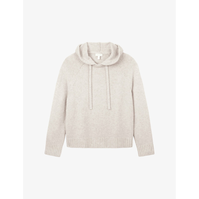 The White Company Womens Cloud Marl Relaxed-fit Hooded Stretch Organic-cotton Hoody