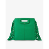 Maje Fringed Leather Crossbody Bag In Verts