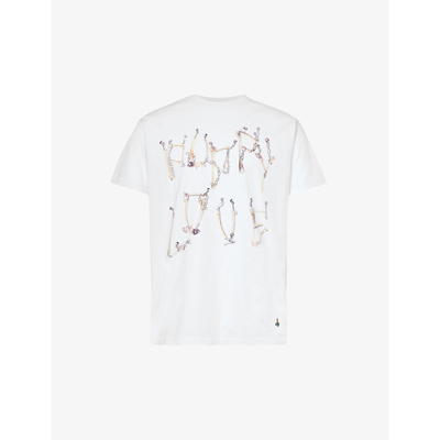 Vivienne Westwood Mens White Bones Chain Graphic-print Cotton-jersey T-shirt