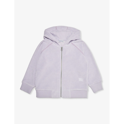 Burberry Girls Muted Lilac Kids Timmy Cotton-blend Towelling Hoody 6-14 Years
