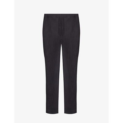 Issey Miyake Homme Plisse  Mens 16-coke Grey Pleated Straight-leg Regular-fit Knitted Trousers