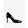 LK BENNETT LK BENNETT WOMEN'S BLA-BLACK STILA ROUND-TOE PATENT-LEATHER HEELED COURTS