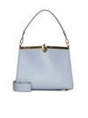 Etro Curved-frame Leather Shoulder Bag In Cielo 1