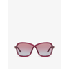 Tom Ford Womens Purple Tr001753 Fernanda Butterfly-frame Injected Sunglasses In Purple