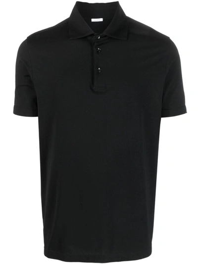 Malo Short-sleeve Cotton Polo Shirt In Black