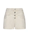 Isabel Marant Étoile Jovany High Waist Cotton Shorts In Beige
