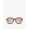 Tom Ford Womens Brown Tr001753 Fernanda Butterfly-frame Injected Sunglasses In Brown