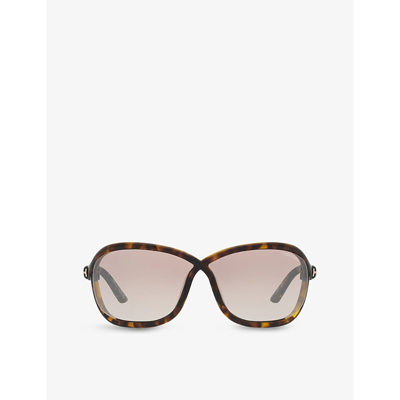 Tom Ford Womens Brown Tr001753 Fernanda Butterfly-frame Injected Sunglasses