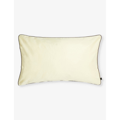 Hay Soft Yellow Outline Contrast-trim Organic-cotton Pillowcase 75cm X 50cm